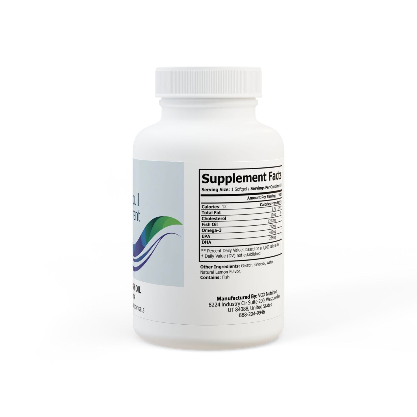 Omega 3 Fish Oil Supplement (60 Softgels)